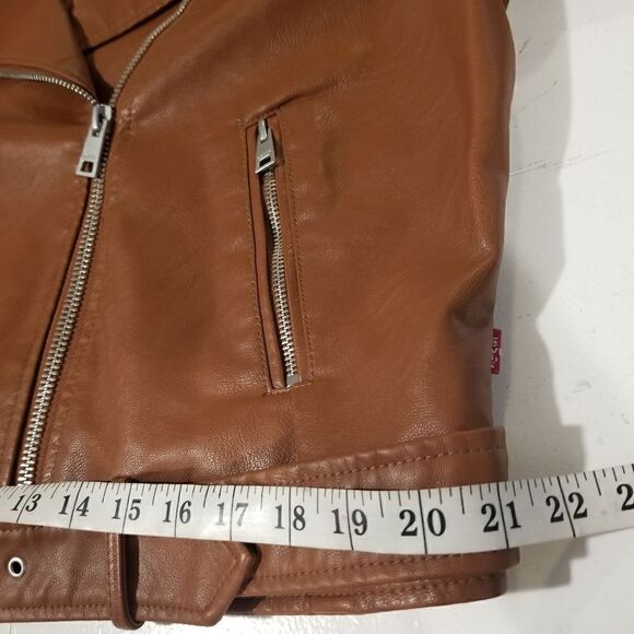 Levi’s Faux Moto Leather Jacket new with tags from Nordstrom XL Camel brown - Picture 6 of 13